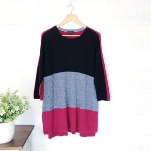 Rag & Bone Black Gray Red Color Block Sweater